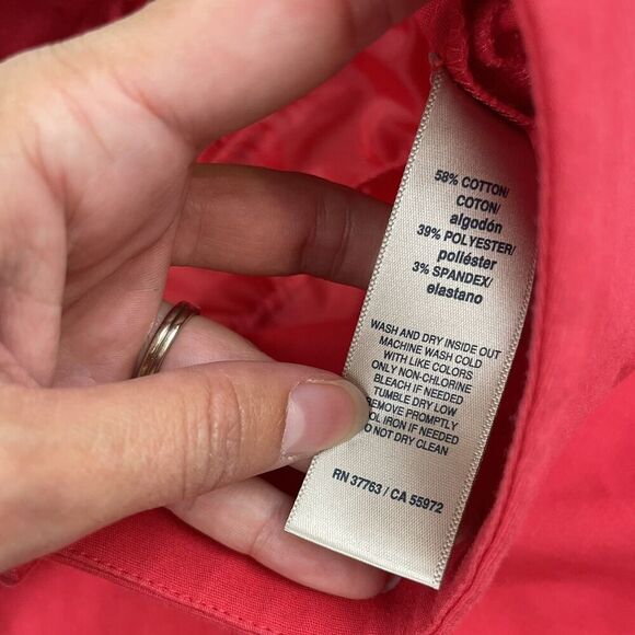 Rafaella Curvy Size 4 Coral Capri Cropped Pants Button Detail Stretch - Picture 6 of 7